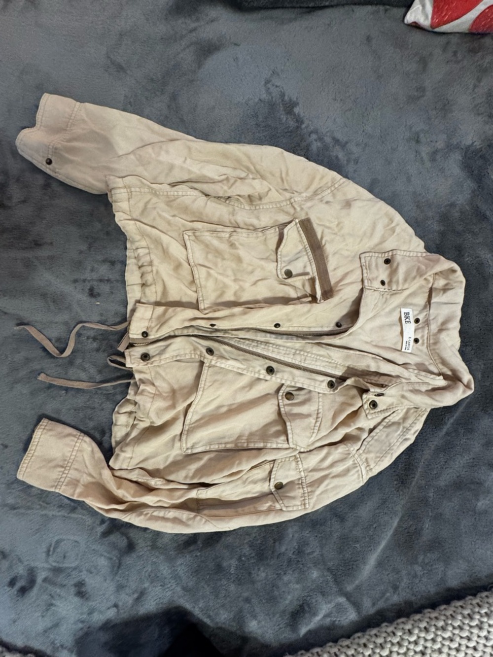 BKE Women's Light Beige Military Field Jacket